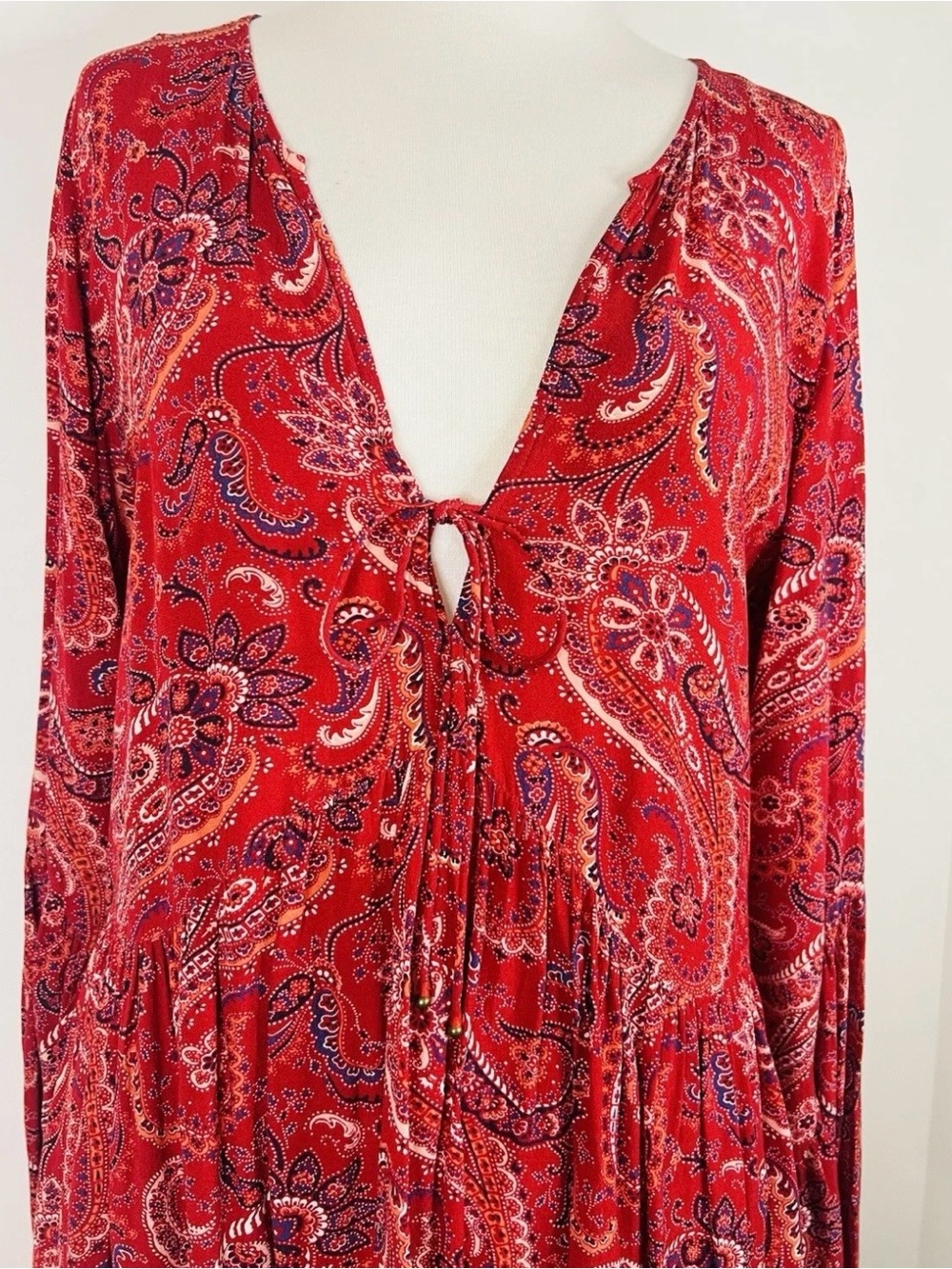 Tigerlily Mayfield Paisley Smock Dress Size Us 8 Au 12 Festival Boho Chic Flowy - Picture 3 of 10